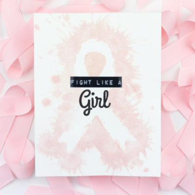 Fight Like A Girl Breast Cancer Awareness Card by Taheerah Atchia