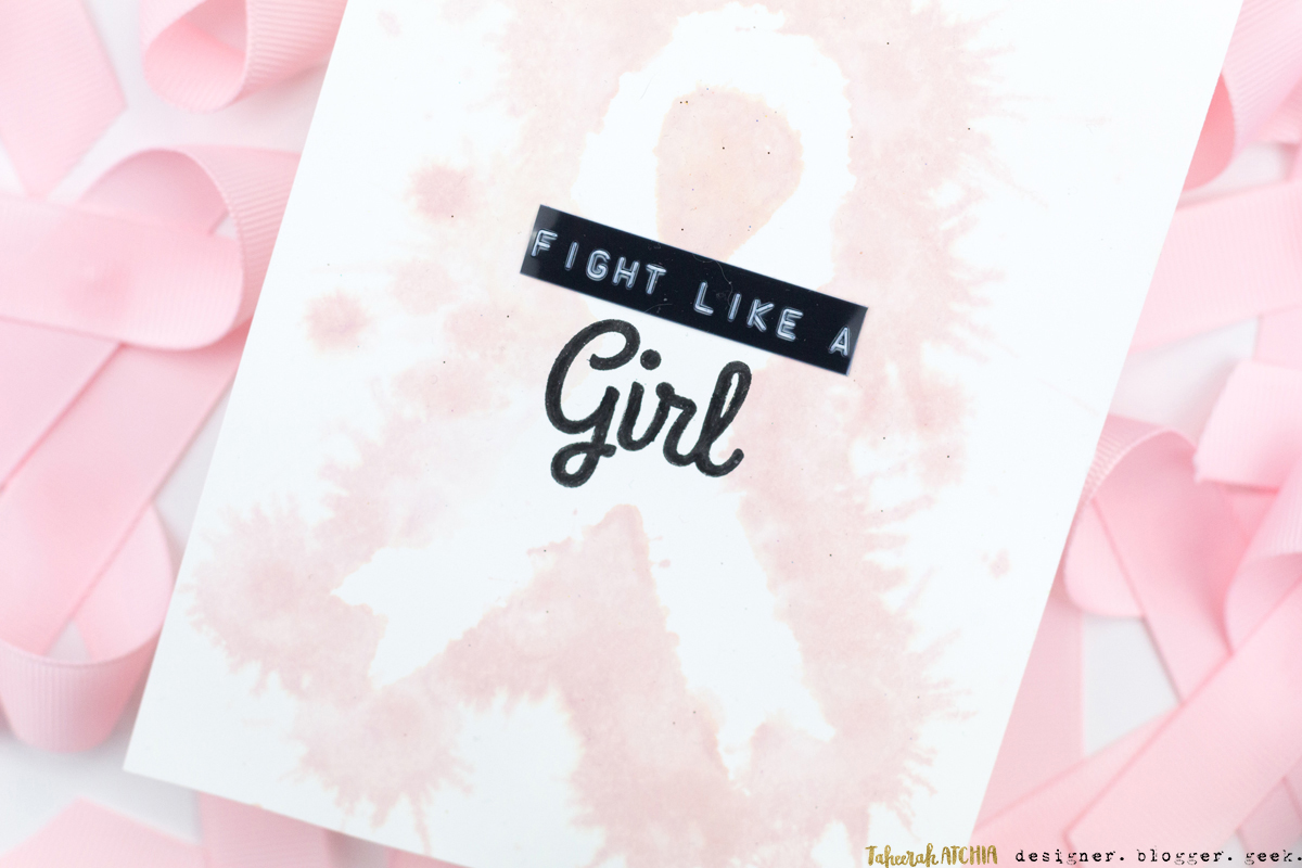 Fight Like A Girl Breast Cancer Awareness Card by Taheerah Atchia