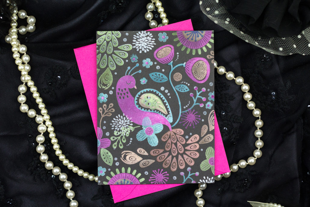 Peacock Floral Card by Taheerah Atchia