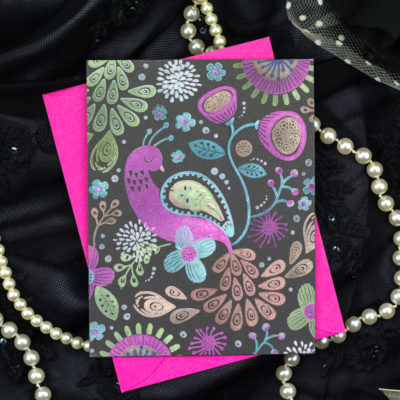 Peacock Floral Card by Taheerah Atchia