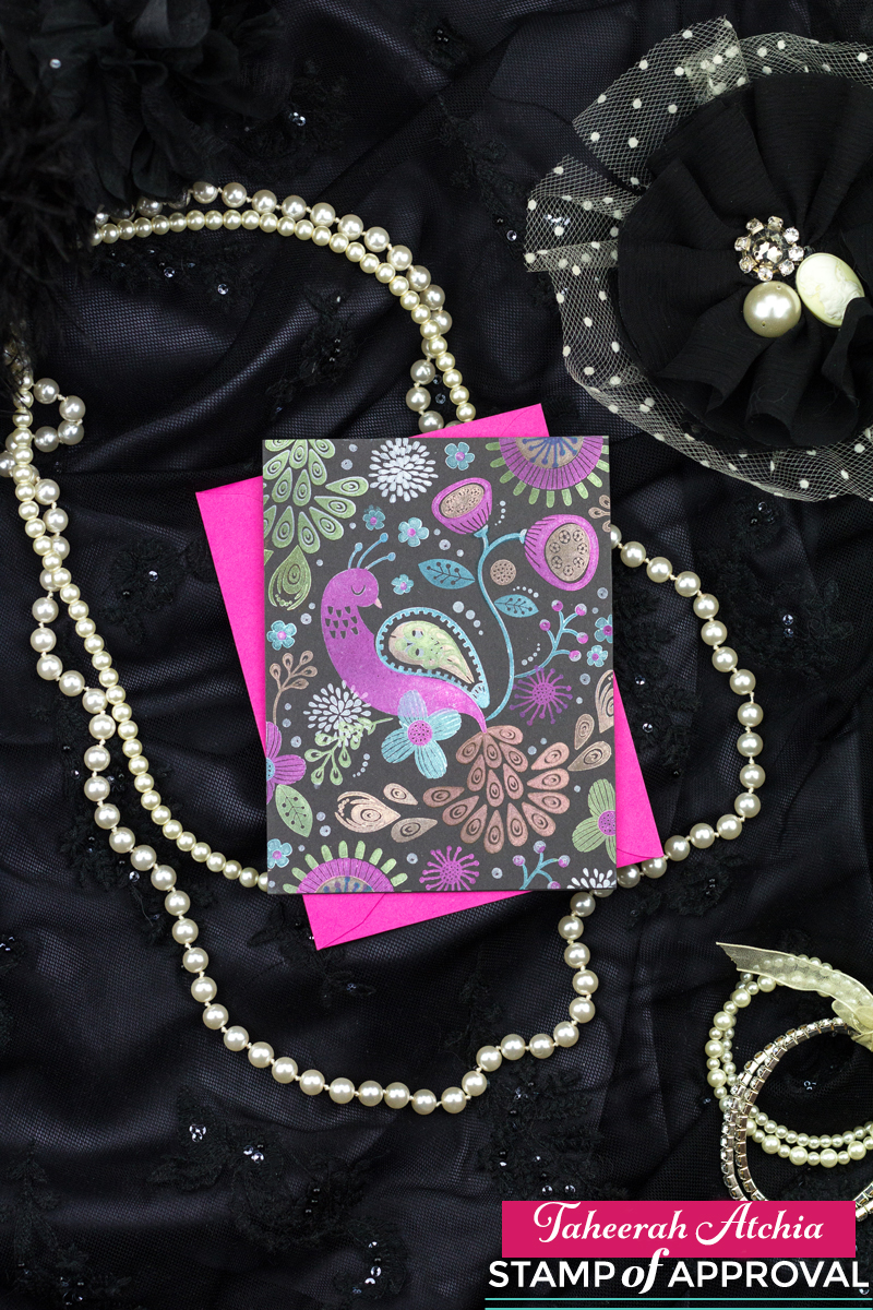Peacock Floral Card by Taheerah Atchia