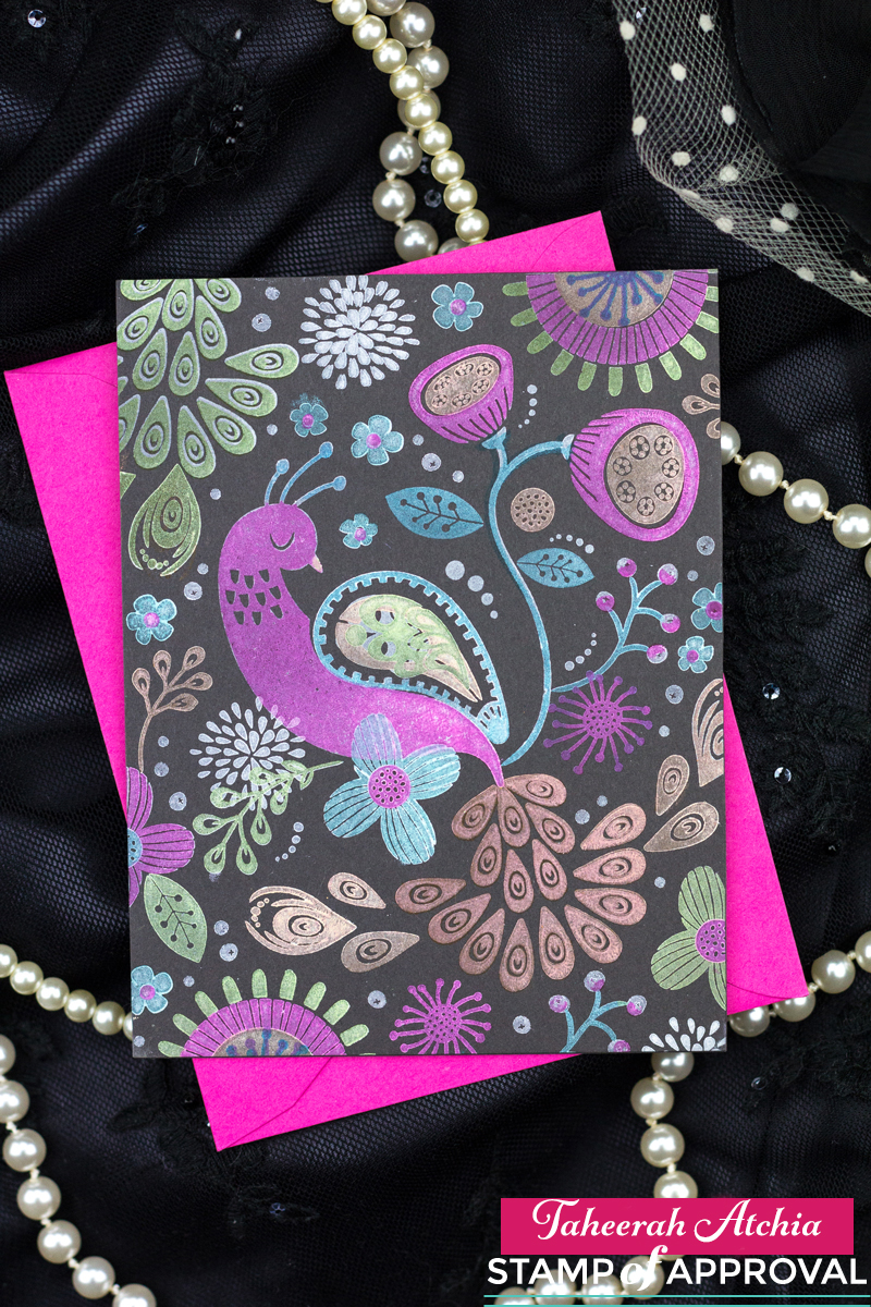 Peacock Floral Card by Taheerah Atchia