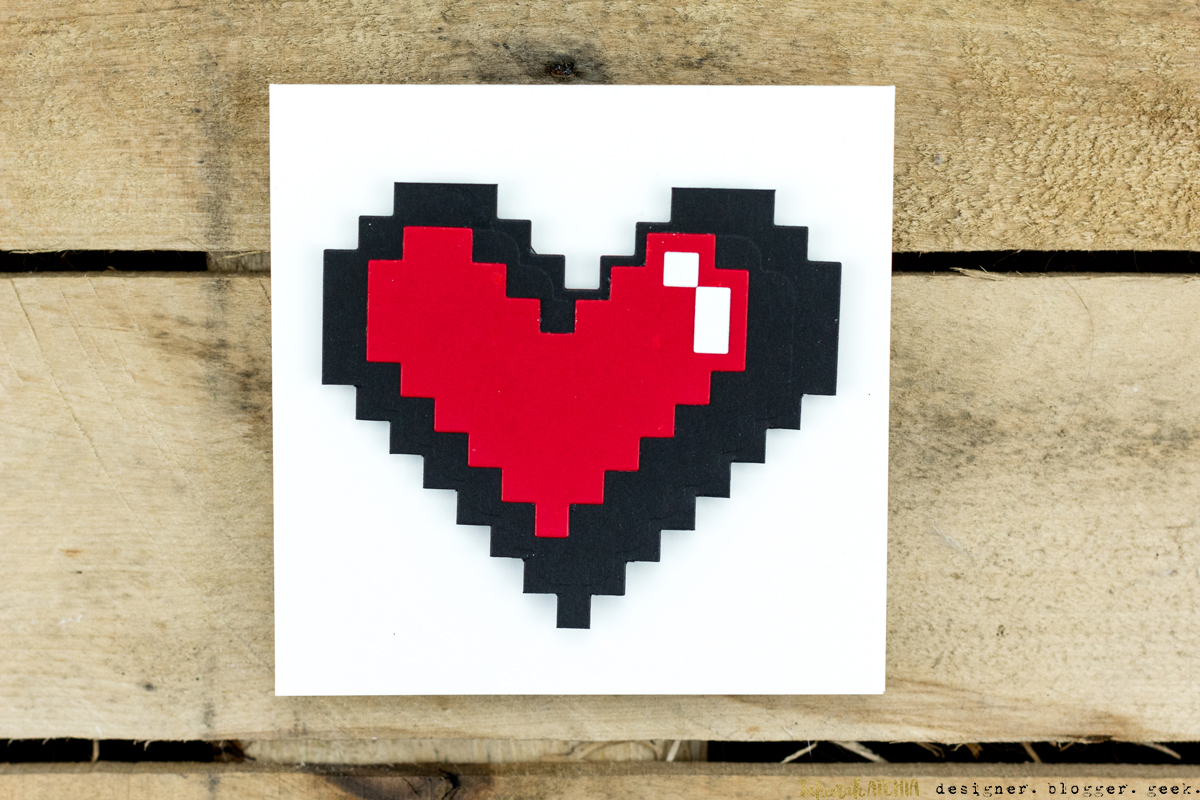 Quick & Easy Valentines Cards for Guys - 8-Bit Heart Card by Taheerah Atchia