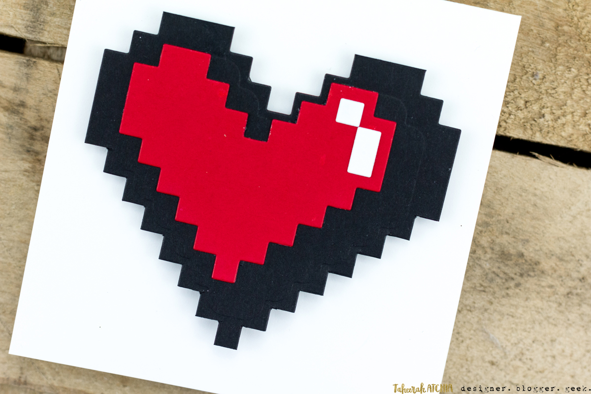 Quick & Easy Valentines Cards for Guys - 8-Bit Heart Card by Taheerah Atchia