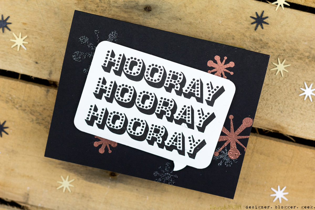 Triple Hooray Celebration Card by Taheerah Atchia