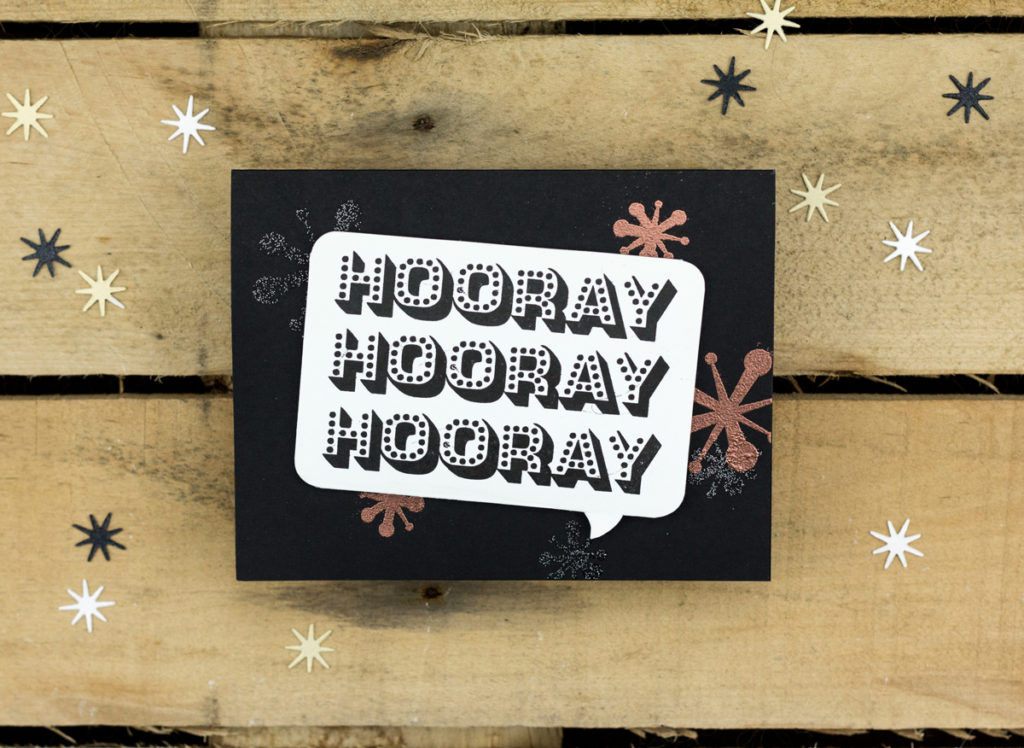 Triple Hooray Celebration Card by Taheerah Atchia