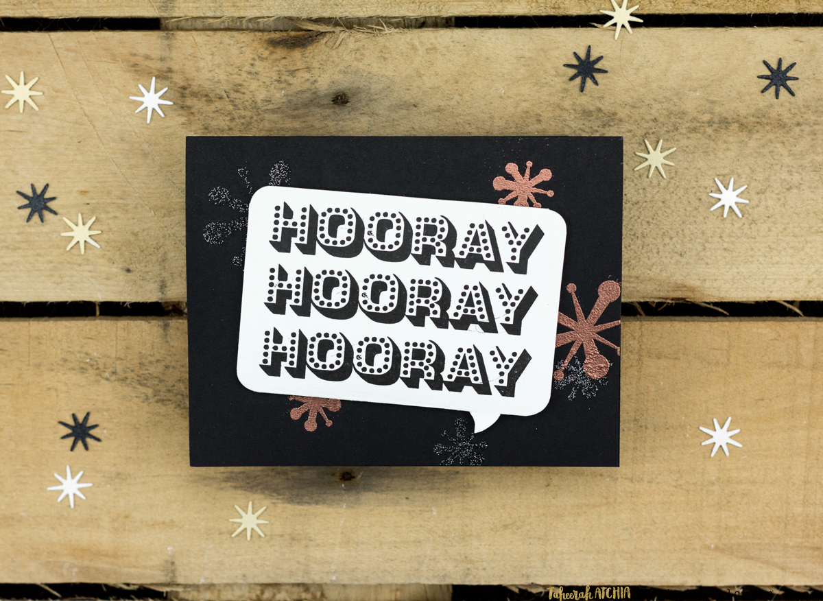 Triple Hooray Celebration Card by Taheerah Atchia