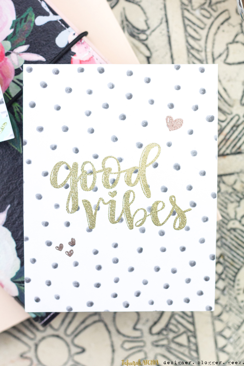 Floral Fill-In Good Vibes Card by Taheerah Atchia