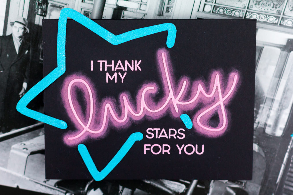 I Thank My Lucky Stars For You Neon Sign Card by Taheerah Atchia