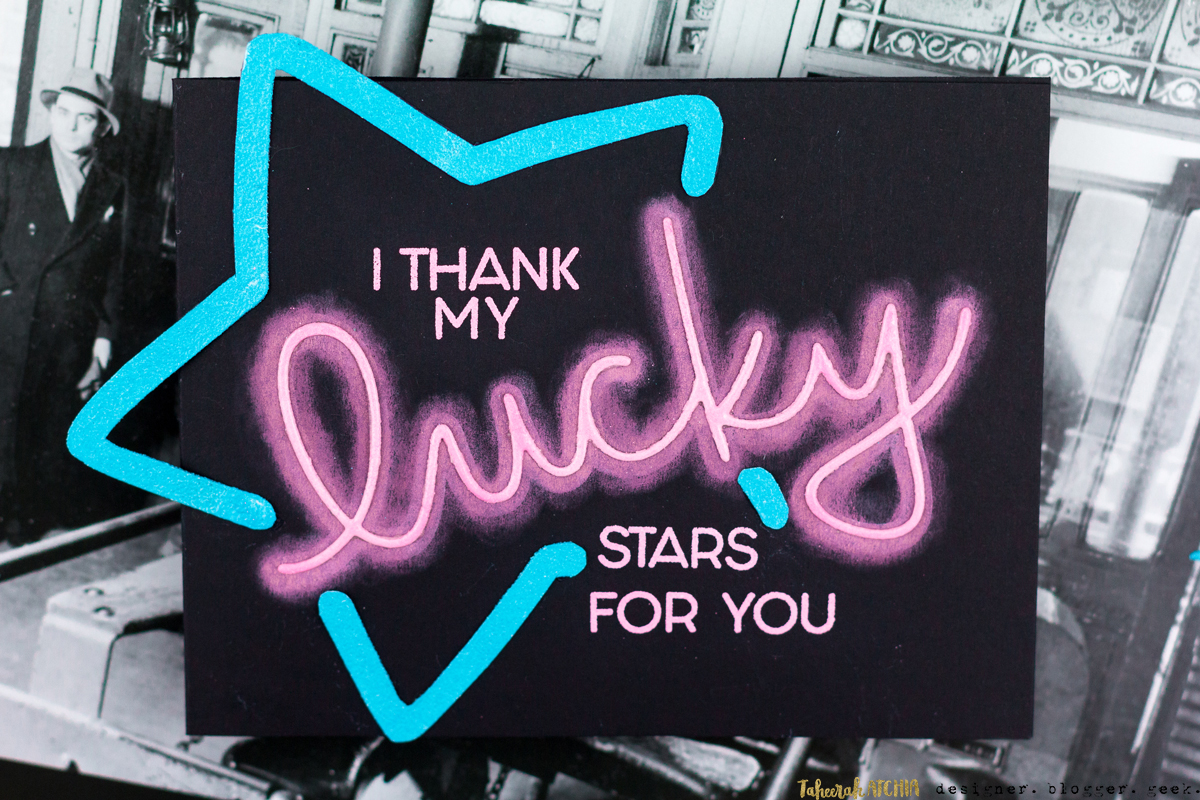 I Thank My Lucky Stars For You Neon Sign Card by Taheerah Atchia