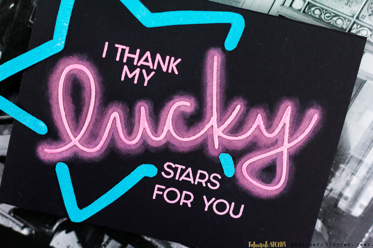 I Thank My Lucky Stars For You Neon Sign Card by Taheerah Atchia