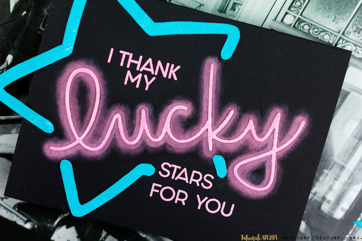 I Thank My Lucky Stars For You Neon Sign Card by Taheerah Atchia