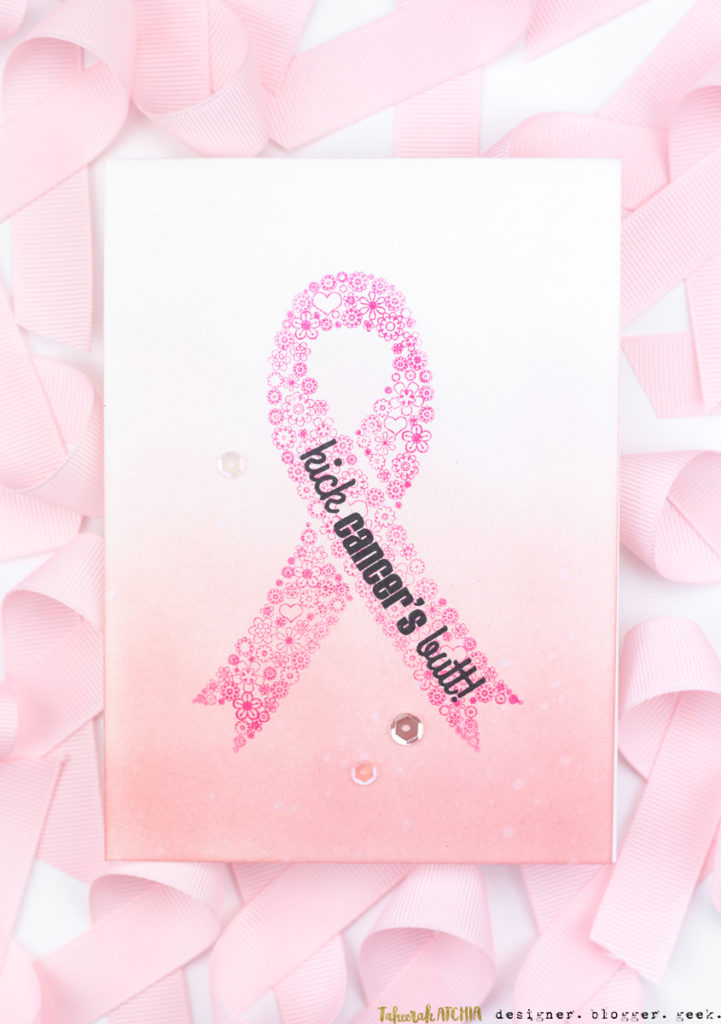 Kick Cancer's Butt! Breast Cancer Awareness Card by Taheerah Atchia