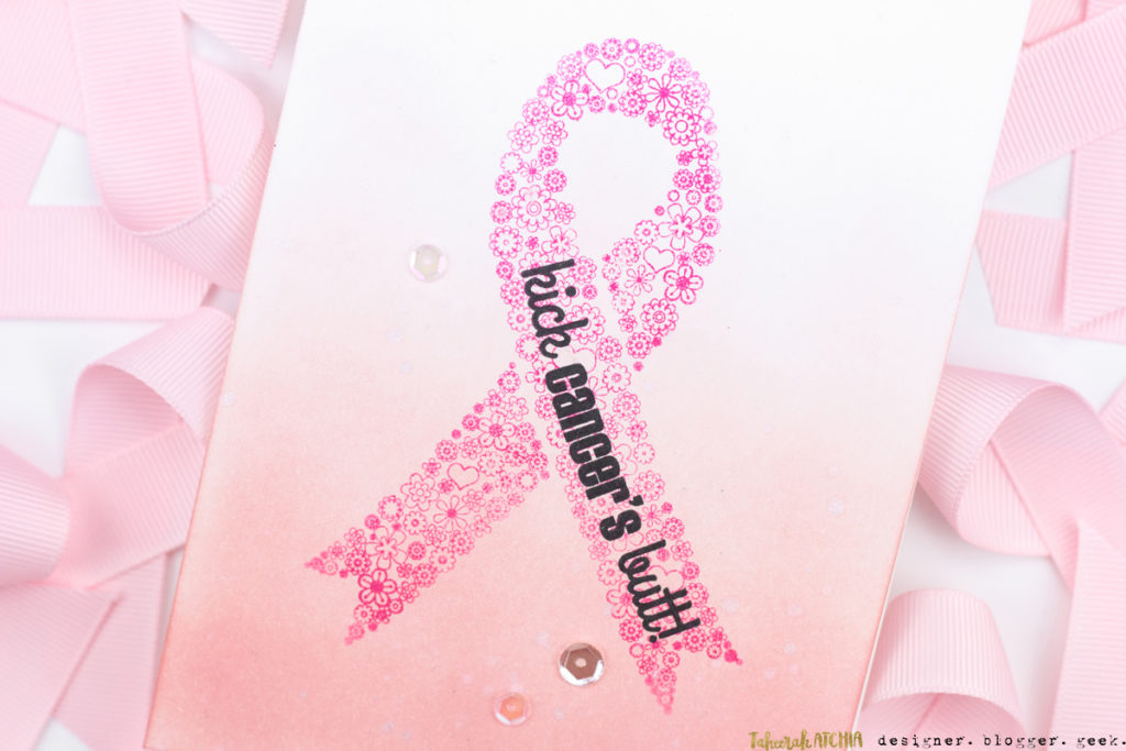 Kick Cancer's Butt! Breast Cancer Awareness Card by Taheerah Atchia