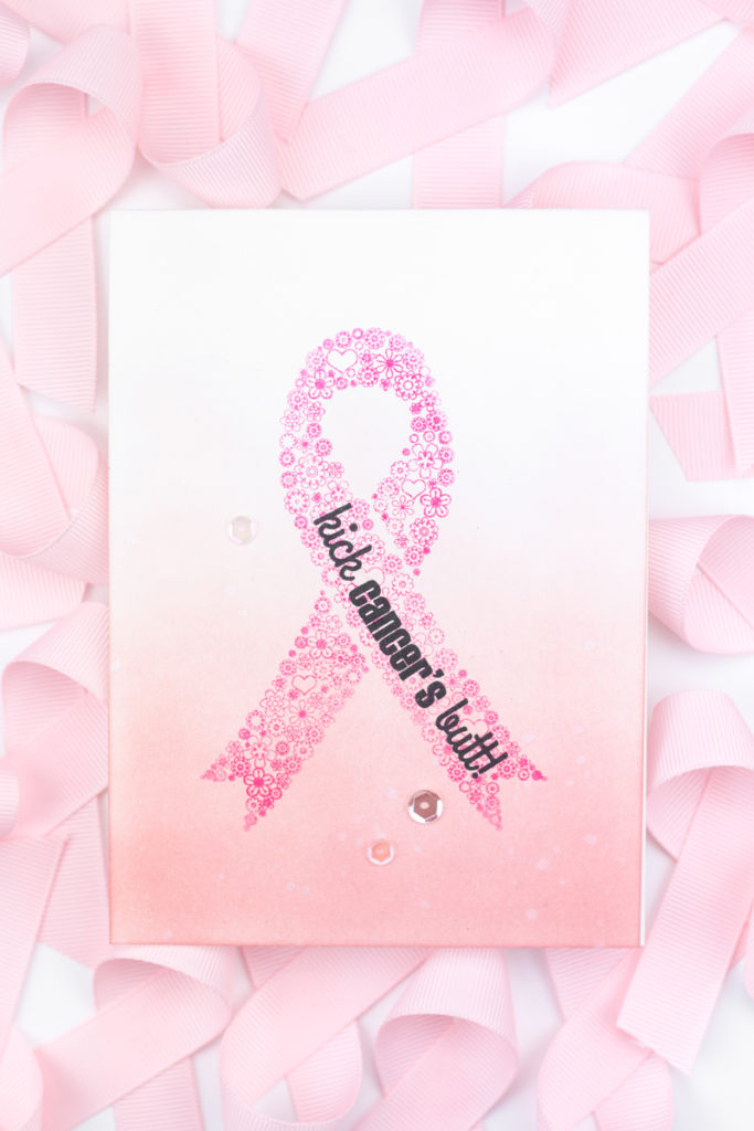 Kick Cancer's Butt! Breast Cancer Awareness Card by Taheerah Atchia