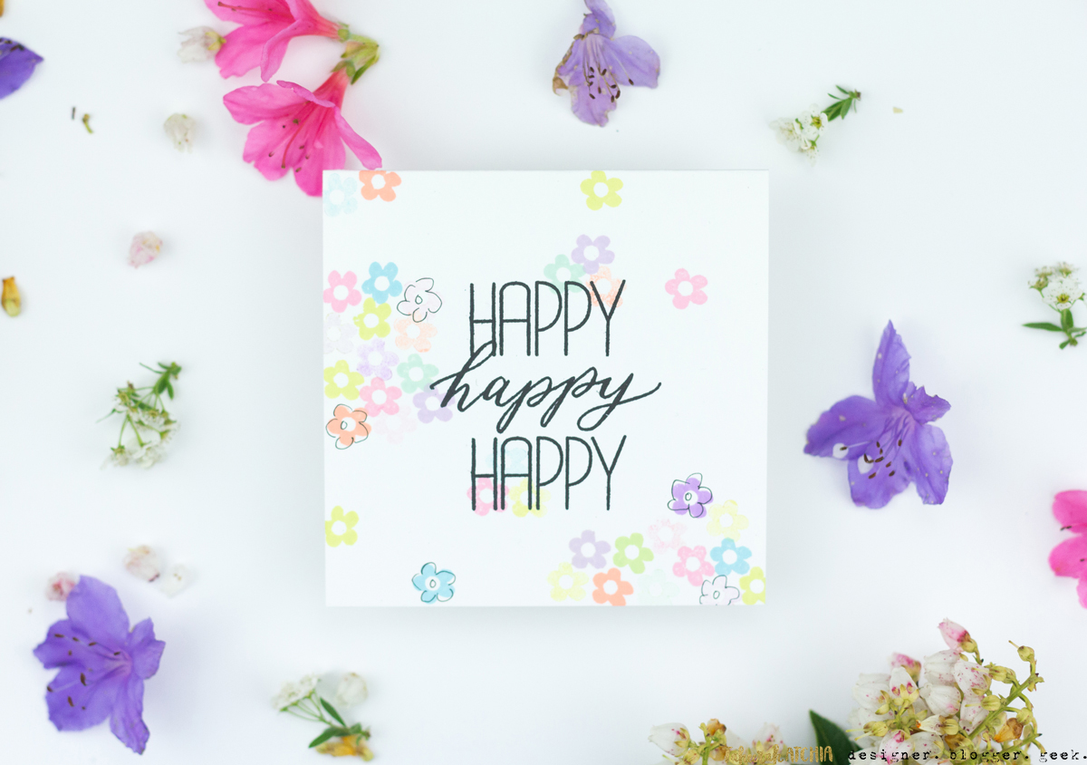 Happy Happy Happy Flowers Card by Taheerah Atchia