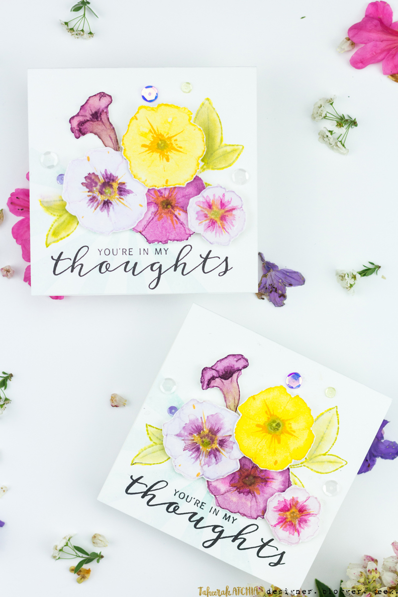 You Are In My Thoughts Petunia Card by Taheerah Atchia