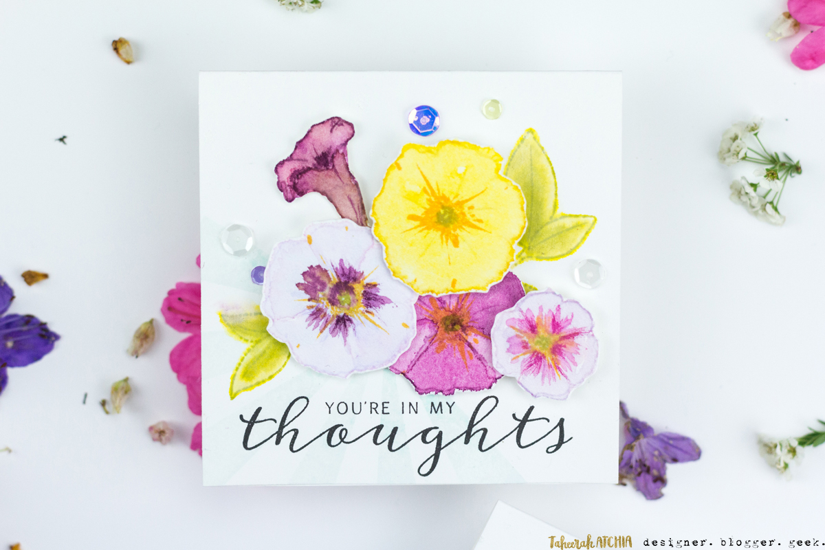 You Are In My Thoughts Petunia Card by Taheerah Atchia