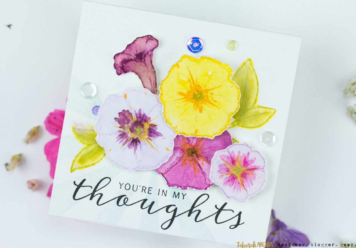 You Are In My Thoughts Petunia Card by Taheerah Atchia