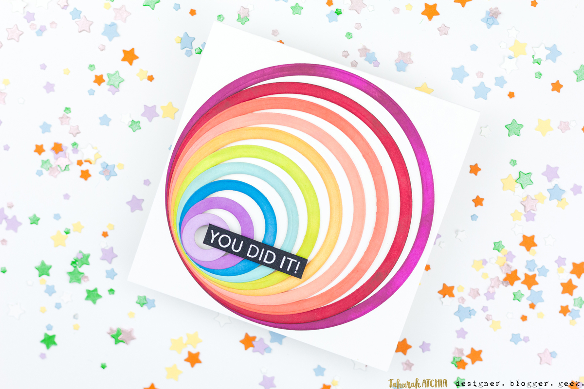 You Did It! Rainbow Circles Card by Taheerah Atchia