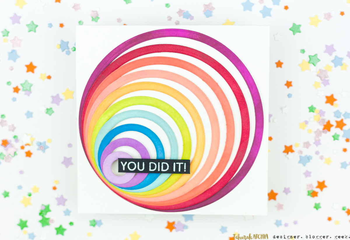 You Did It! Rainbow Circles Card by Taheerah Atchia