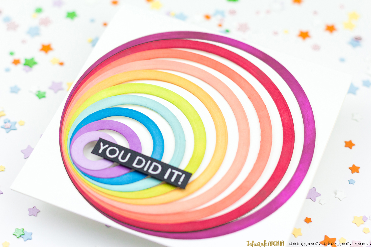 You Did It! Rainbow Circles Card by Taheerah Atchia