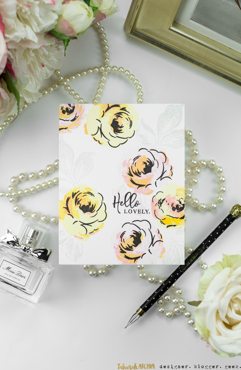 Hello Lovely Winter Rose Card by Taheerah Atchia