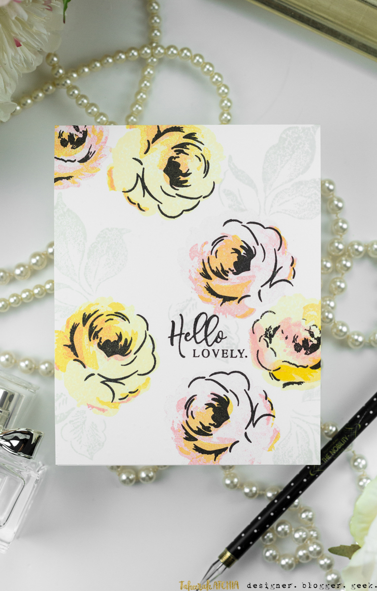 Hello Lovely Winter Rose Card by Taheerah Atchia
