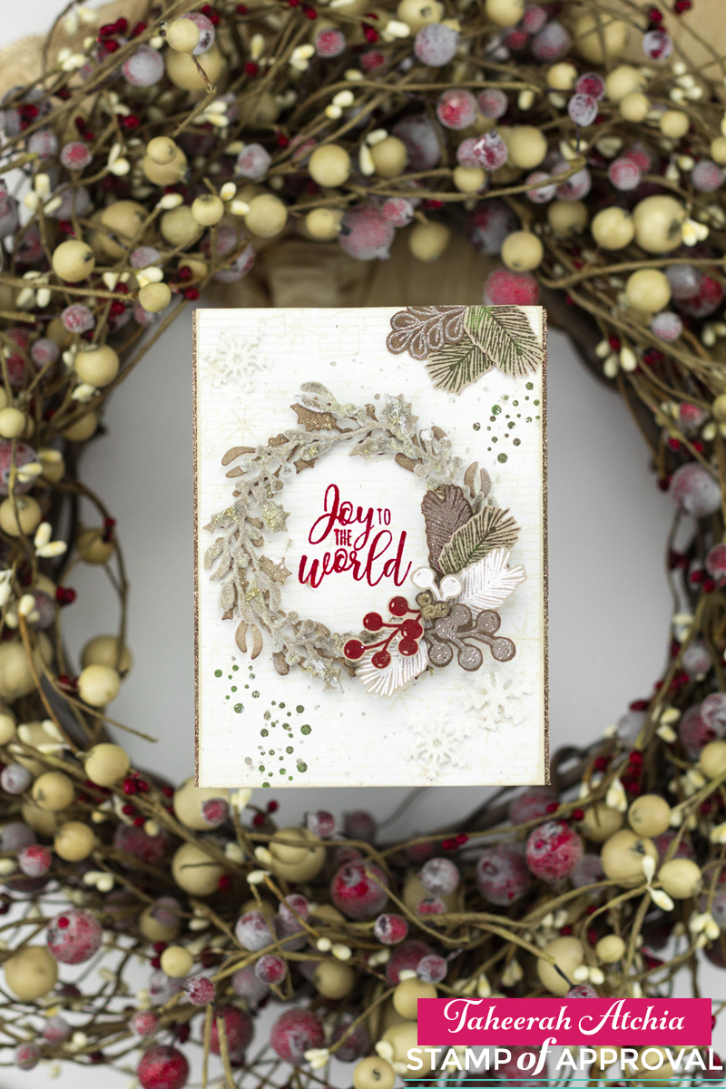 Joy To The World Wreath Card by Taheerah Atchia