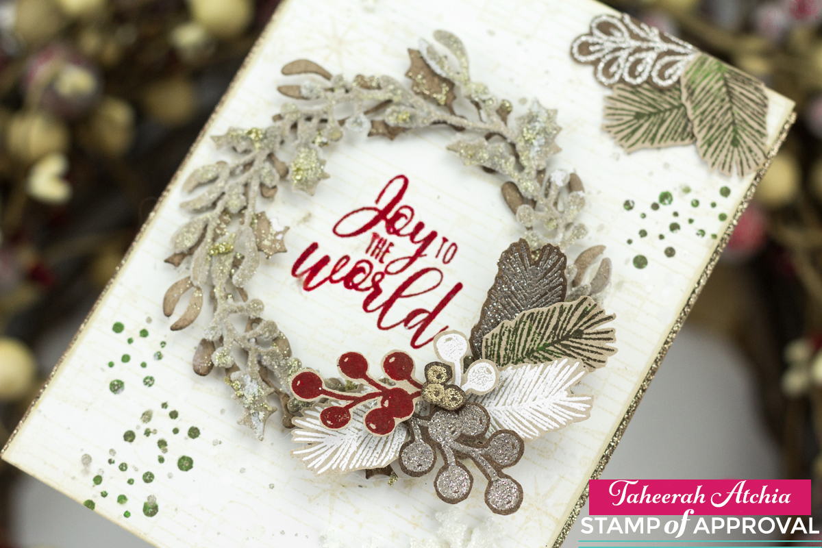 Joy To The World Wreath Card by Taheerah Atchia