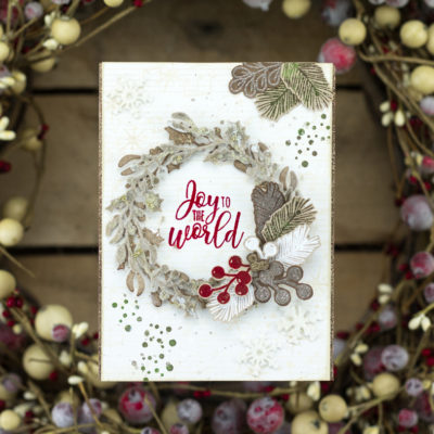 Joy To The World Wreath Card by Taheerah Atchia