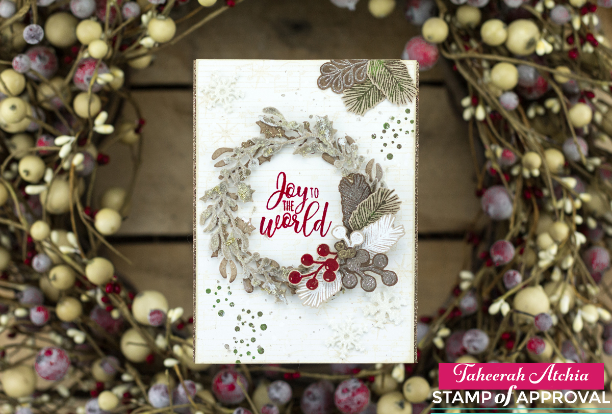 Joy To The World Wreath Card by Taheerah Atchia