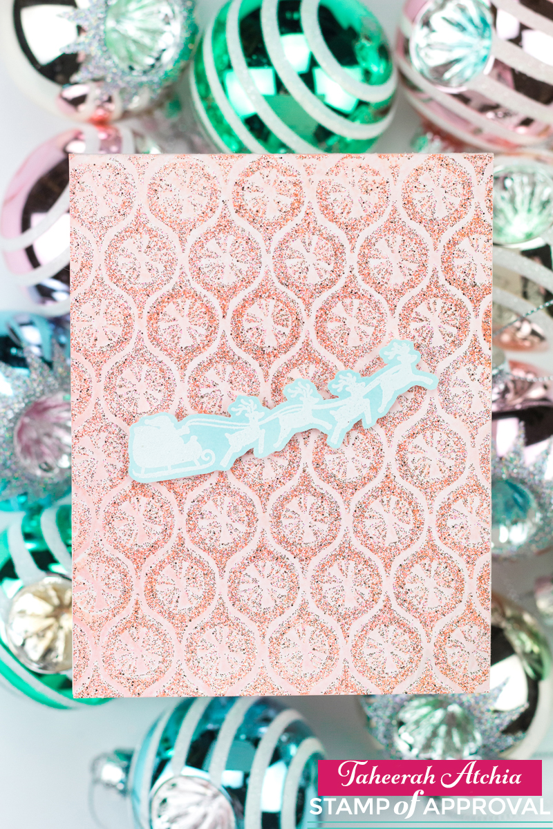 Shimmery Pastel Santa Card by Taheerah Atchia