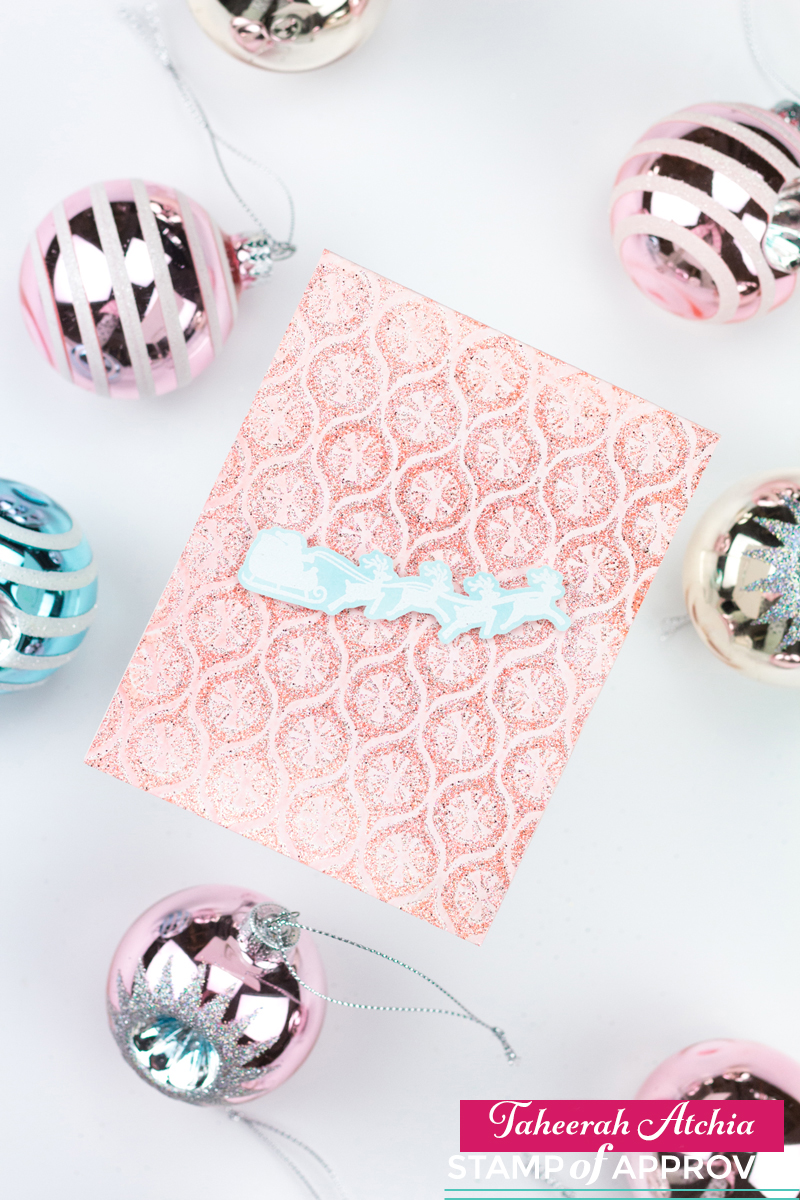 Shimmery Pastel Santa Card by Taheerah Atchia