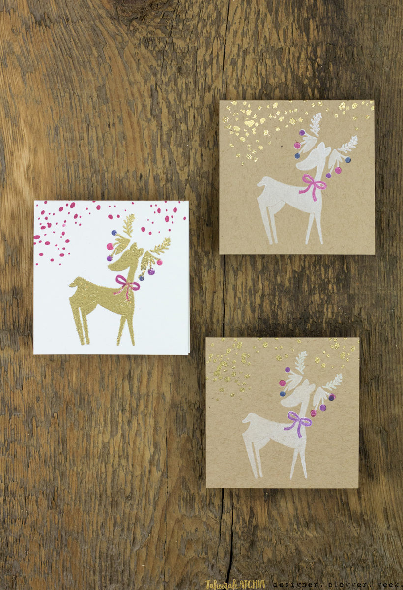 Mini Reindeer Christmas Cards by Taheerah Atchia