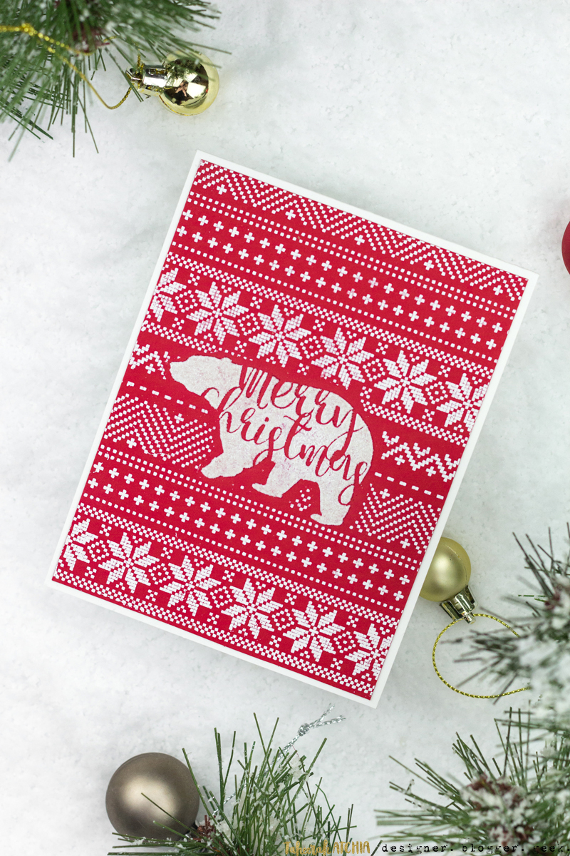 Polar Bear Sweater Christmas Card by Taheerah Atchia