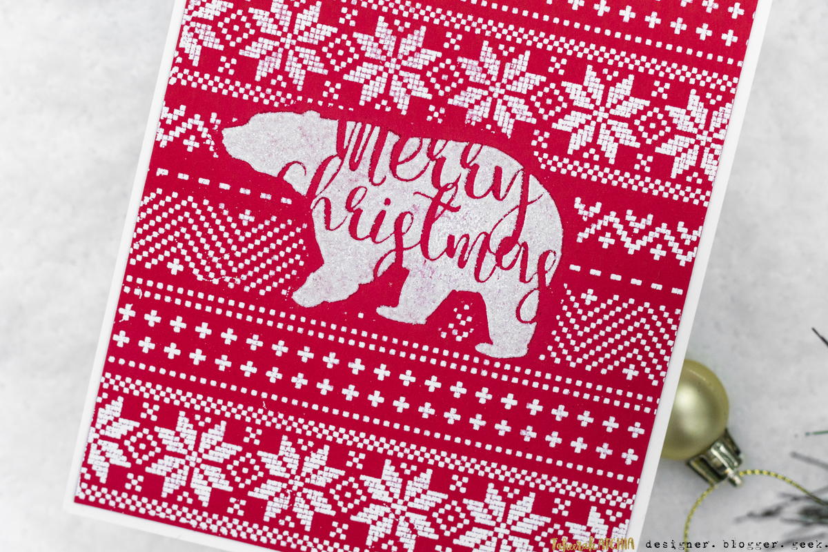 Polar Bear Sweater Christmas Card by Taheerah Atchia