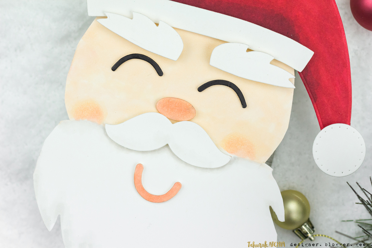 Shaped Santa Face Christmas Card by Taheerah Atchia