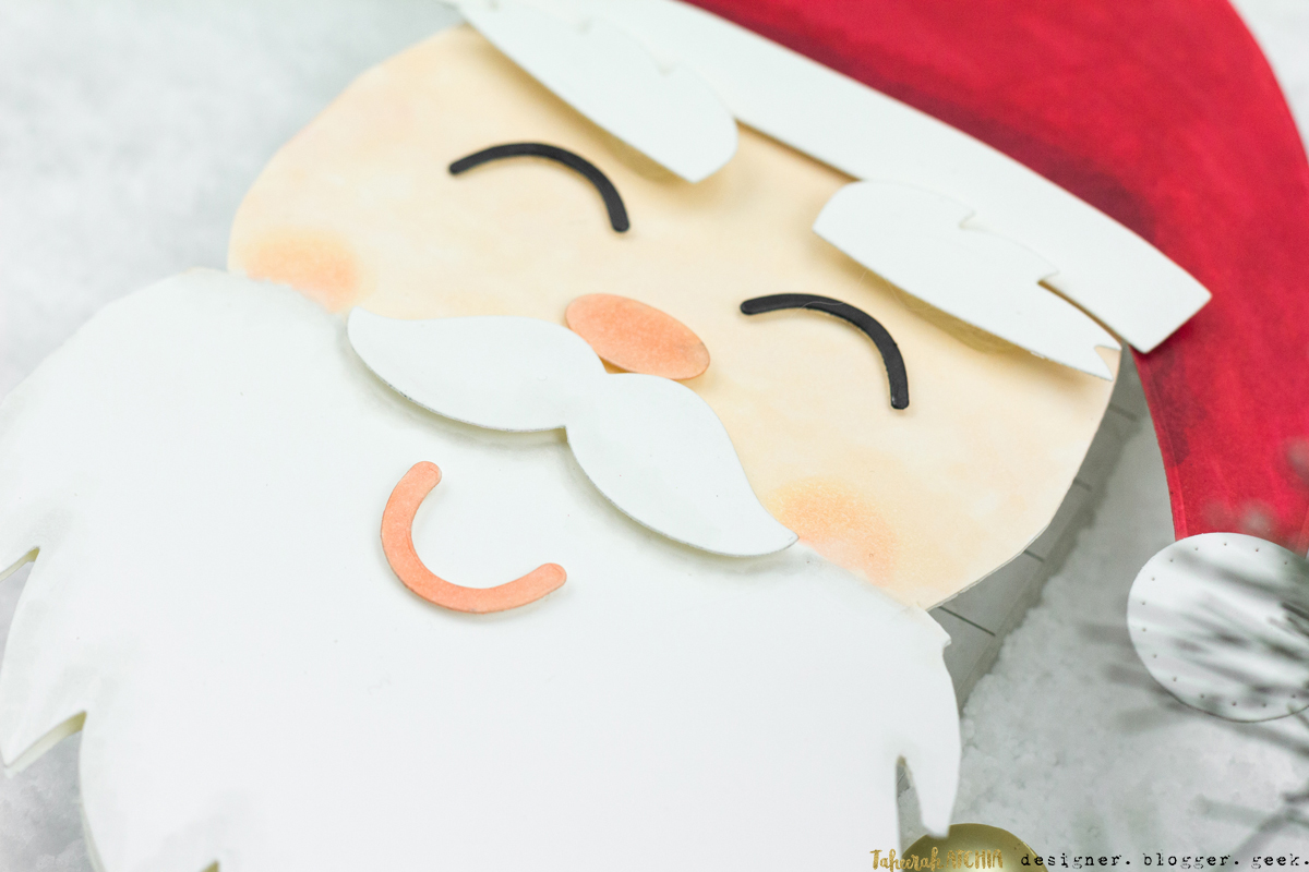 Shaped Santa Face Christmas Card by Taheerah Atchia