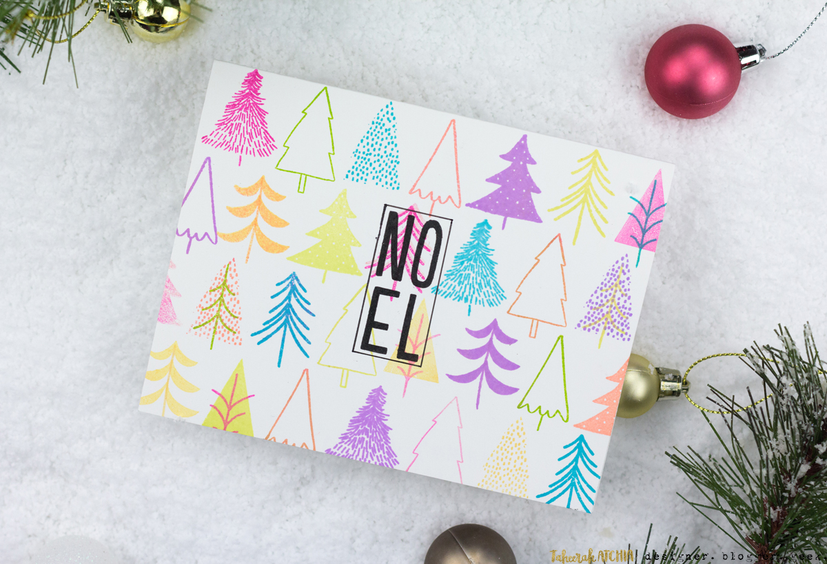 Bright Trees Noel Christmas Card by Taheerah Atchia