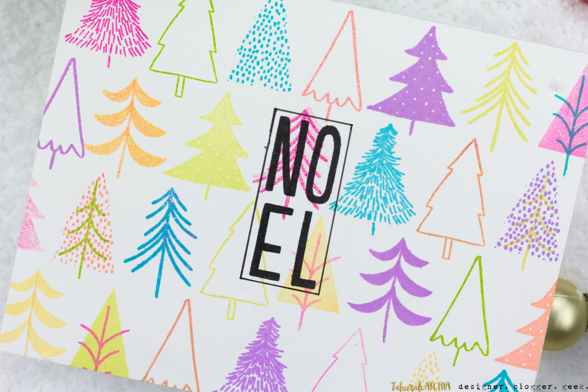 Bright Trees Noel Christmas Card by Taheerah Atchia