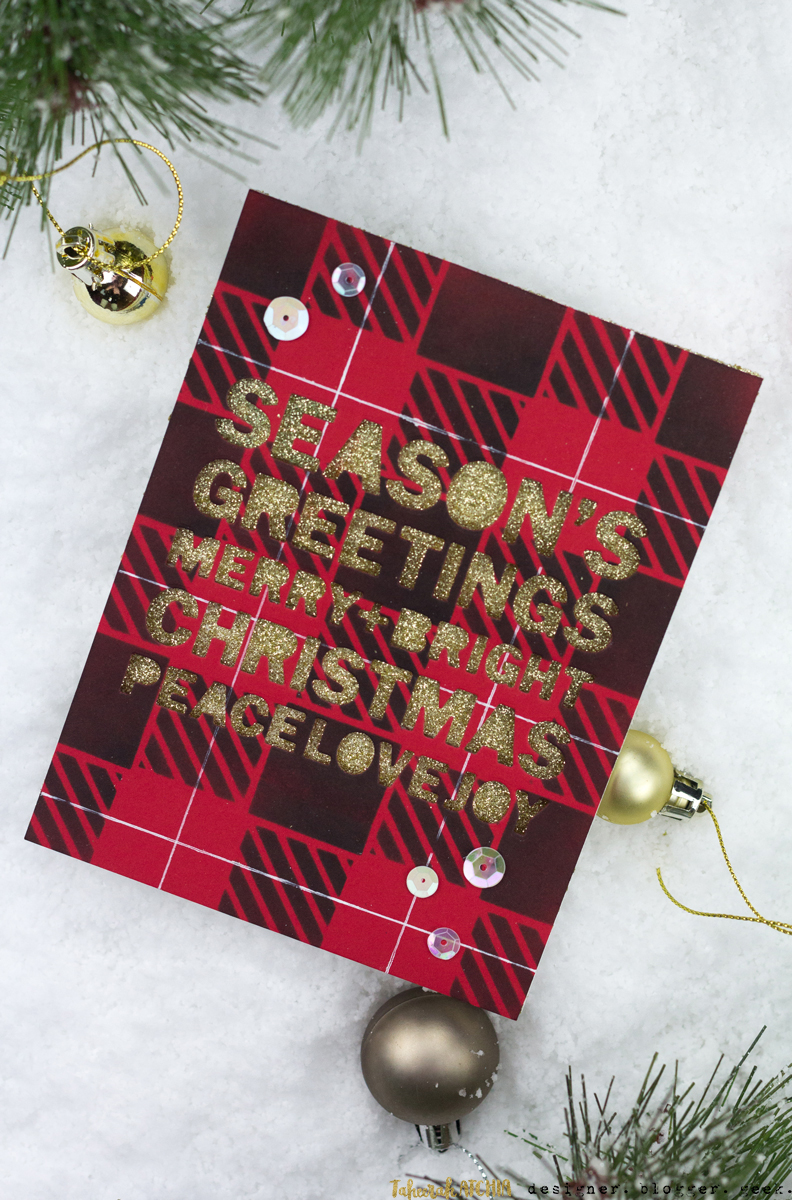 Buffalo Plaid Christmas Card by Taheerah Atchia