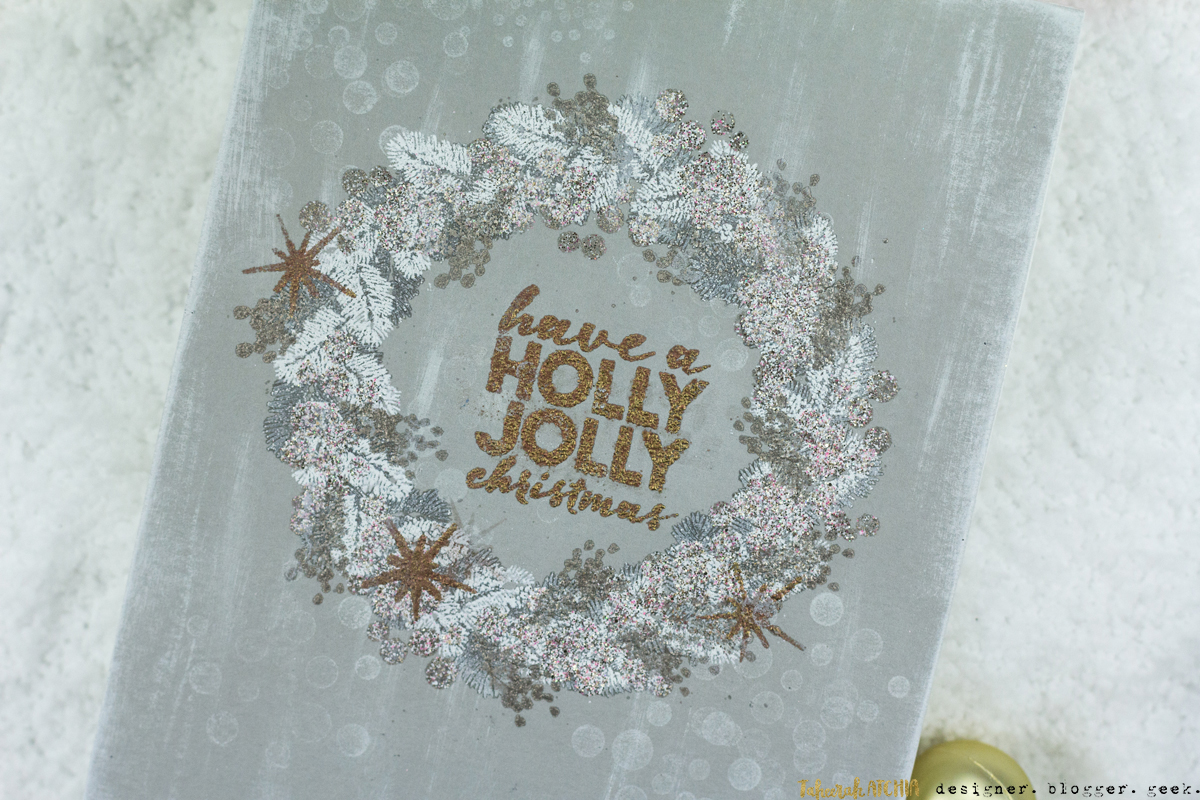 Holly Jolly Christmas Wreath Card by Taheerah Atchia