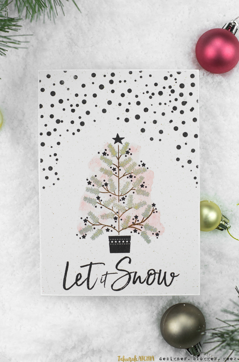 Let It Snow O'Tannenbaum Christmas Card by Taheerah Atchia