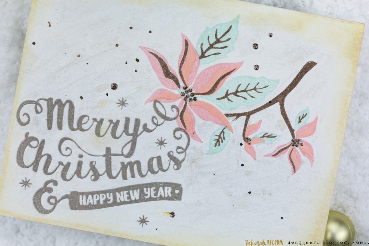Merry Christmas Poinsettia Card by Taheerah Atchia