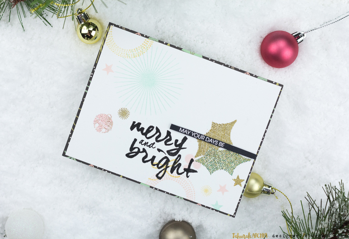 Modern Merry & Bright Christmas Card by Taheerah Atchia