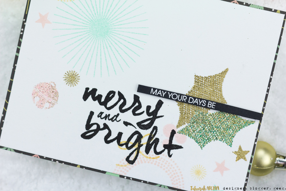 Modern Merry & Bright Christmas Card by Taheerah Atchia