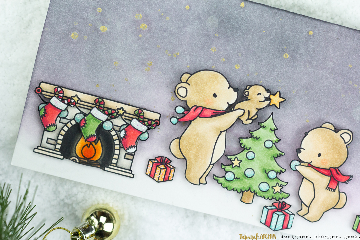 Season's Greetings Beary Christmas Card by Taheerah Atchia