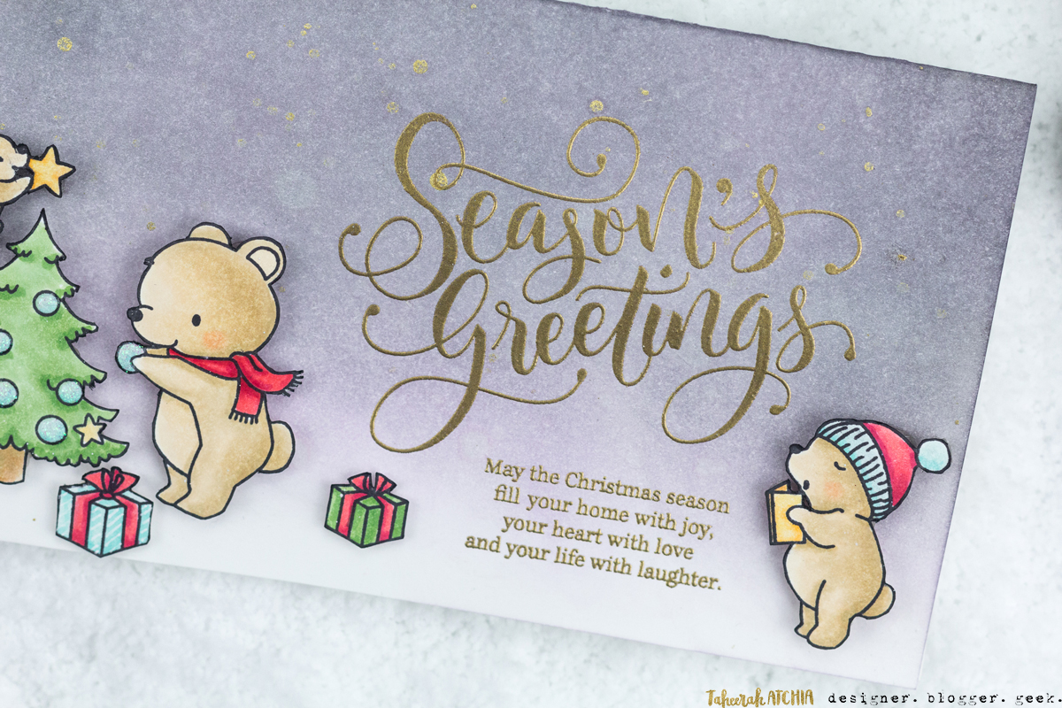 Season's Greetings Beary Christmas Card by Taheerah Atchia