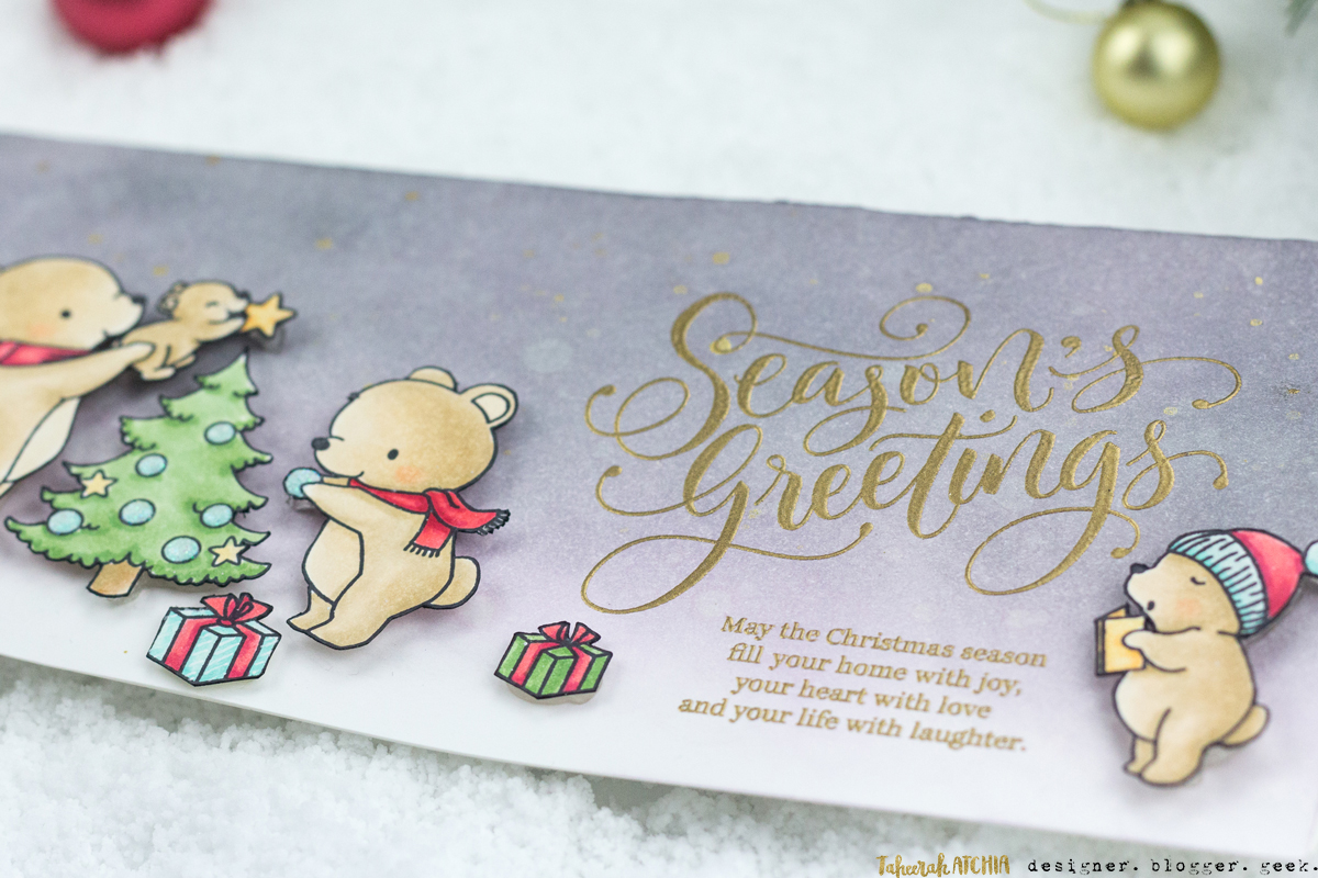 Season's Greetings Beary Christmas Card by Taheerah Atchia
